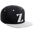 thumbnail image 1 of Daxton Classic Snapback Hat 3D Capital Alphabet Letters Flat Bill Visor Cap, Black White Hat White Letter Z, 1 of 3