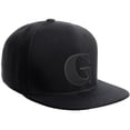 thumbnail image 1 of Daxton Classic Snapback Hat 3D Capital Alphabet Letters Flat Bill Visor Cap, Monotone Black Hat Black Letter G, 1 of 3
