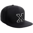 thumbnail image 1 of Daxton Classic Snapback Hat Custom A to Z Initial Varsity Letters, Black Black Hat White Black Letter X, 1 of 2