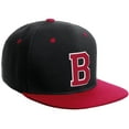 thumbnail image 1 of Daxton Classic Snapback Hat Custom A to Z Initial Varsity Letters, Black Red Hat White Red Letter B, 1 of 2