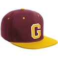 thumbnail image 1 of Daxton Classic Snapback Hat Custom A to Z Initial Varsity Letters, Burgundy Gold Hat White Gold Letter G, 1 of 1