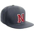 thumbnail image 1 of Daxton Classic Snapback Hat Custom A to Z Initial Varsity Letters, Charcoal Hat White Red Letter N, 1 of 2