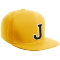 thumbnail image 1 of Daxton Classic Snapback Hat Custom A to Z Initial Varsity Letters, Gold Gold Hat White Black Letter J, 1 of 1