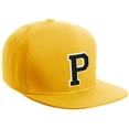 thumbnail image 1 of Daxton Classic Snapback Hat Custom A to Z Initial Varsity Letters, Gold Gold Hat White Black Letter P, 1 of 1