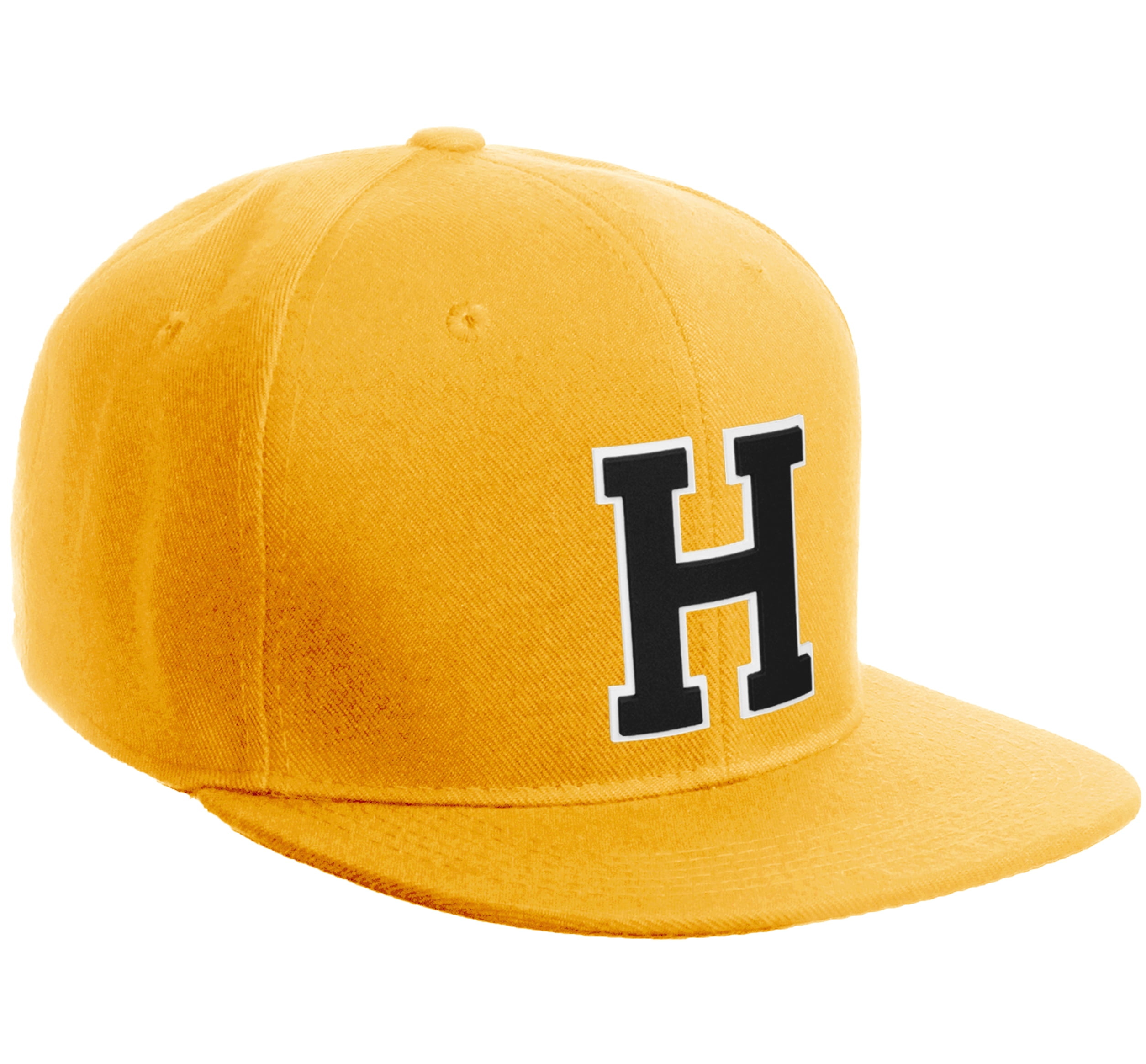 Daxton Classic Snapback Hat Custom A to Z Initial Varsity Letters, Gold ...