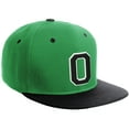 thumbnail image 1 of Daxton Classic Snapback Hat Custom A to Z Initial Varsity Letters, Kelly Green Black Hat White Black Letter O, 1 of 1