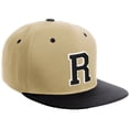 thumbnail image 1 of Daxton Classic Snapback Hat Custom A to Z Initial Varsity Letters, Khaki Black Hat White Black Letter R, 1 of 2