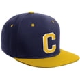 thumbnail image 1 of Daxton Classic Snapback Hat Custom A to Z Initial Varsity Letters, Navy Gold Hat White Gold Letter C, 1 of 2