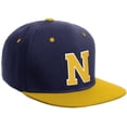 thumbnail image 1 of Daxton Classic Snapback Hat Custom A to Z Initial Varsity Letters, Navy Gold Hat White Gold Letter N, 1 of 2
