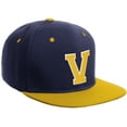 thumbnail image 1 of Daxton Classic Snapback Hat Custom A to Z Initial Varsity Letters, Navy Gold Hat White Gold Letter V, 1 of 2