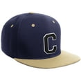 thumbnail image 1 of Daxton Classic Snapback Hat Custom A to Z Initial Varsity Letters, Navy Khaki Hat White Black Letter C, 1 of 2