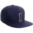thumbnail image 1 of Daxton Classic Snapback Hat Custom A to Z Initial Varsity Letters, Navy Navy Hat White Black Letter I, 1 of 2