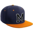 thumbnail image 1 of Daxton Classic Snapback Hat Custom A to Z Initial Varsity Letters, Navy Orange Hat White Black Letter M, 1 of 2