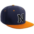 thumbnail image 1 of Daxton Classic Snapback Hat Custom A to Z Initial Varsity Letters, Navy Orange Hat White Black Letter N, 1 of 2