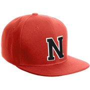 Daxton Classic Snapback Hat Custom A to Z Initial Varsity Letters, Red Red Hat White Black Letter N