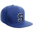 thumbnail image 1 of Daxton Classic Snapback Hat Custom A to Z Initial Varsity Letters, Royal Royal Hat White Black Letter S, 1 of 2