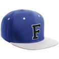 thumbnail image 1 of Daxton Classic Snapback Hat Custom A to Z Initial Varsity Letters, Royal White Hat White Black Letter F, 1 of 2
