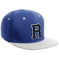 thumbnail image 1 of Daxton Classic Snapback Hat Custom A to Z Initial Varsity Letters, Royal White Hat White Black Letter R, 1 of 2