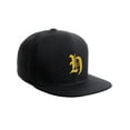 thumbnail image 1 of Daxton Classic Snapback Hat Old English Font Alphabet A to Z Flat Bill Visor Cap, Black Hat, Gold H, 1 of 4