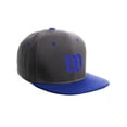 thumbnail image 1 of Daxton Classic Snapback Hat Old English Font Alphabet A to Z Flat Bill Visor Cap, Charcoal Royal Hat, Royal W, 1 of 1