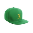 thumbnail image 1 of Daxton Classic Snapback Hat Old English Font Alphabet A to Z Flat Bill Visor Cap, Kelly Hat, Gold X, 1 of 1
