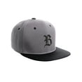 thumbnail image 1 of Daxton Classic Snapback Hat Old English Font Alphabet A to Z Flat Bill Visor Cap, Light Grey Black Hat, Black B, 1 of 4