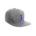 thumbnail image 1 of Daxton Classic Snapback Hat Old English Font Alphabet A to Z Flat Bill Visor Cap, Light Grey Hat, Royal J, 1 of 4