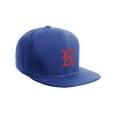 thumbnail image 1 of Daxton Classic Snapback Hat Old English Font Alphabet A to Z Flat Bill Visor Cap, Royal Hat, Red R, 1 of 4