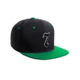 thumbnail image 1 of Daxton Classic Snapback Old English A to Z Numbers Initials Flat Bill Visor Cap-Black Green Hat, Number 7, 1 of 3
