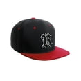 thumbnail image 1 of Daxton Classic Snapback Old English A to Z Numbers Initials Flat Bill Visor Cap-Black Red Hat, Letter R, 1 of 3