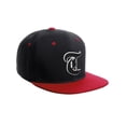thumbnail image 1 of Daxton Classic Snapback Old English A to Z Numbers Initials Flat Bill Visor Cap-Black Red Hat, Letter T, 1 of 3