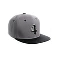 thumbnail image 1 of Daxton Classic Snapback Old English A to Z Numbers Initials Flat Bill Visor Cap-Grey Black Hat, Number 4, 1 of 2