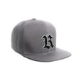thumbnail image 1 of Daxton Classic Snapback Old English A to Z Numbers Initials Flat Bill Visor Cap-Light Grey Hat, Letter R, 1 of 3