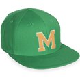 thumbnail image 1 of Daxton Classic Snapback White Neon Orange A to Z Letters Flat Bill Visor Cap-Kelly Hat, Letter M, 1 of 2