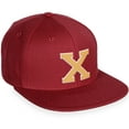 thumbnail image 1 of Daxton Classic Snapback White Neon Orange A to Z Letters Flat Bill Visor Cap-Red Hat, Letter X, 1 of 2
