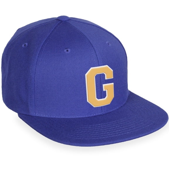 Daxton Classic Snapback White Neon Orange A to Z Letters Flat Bill Visor Cap-Royal Hat, Letter G