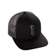 thumbnail image 1 of Daxton Classsic Baseball Trucker Hat Old English A to Z Letters Numbers Structured Mid Profile Cap, Black Charcoal Hat, Number 1, 1 of 1