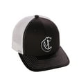 thumbnail image 1 of Daxton Classsic Baseball Trucker Hat Old English A to Z Letters Numbers Structured Mid Profile Cap, Black White Hat, Letter C, 1 of 1