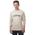 thumbnail image 1 of Daxton Cleveland Sweatshirt Athletic Fit Pullover Crewneck French Terry Fabric, Oat Sweatshirt Navy Letters, 1XL, 1 of 3
