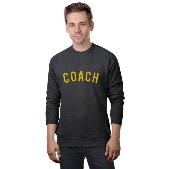Daxton Coach Sweatshirt Athletic Fit Pullover Crewneck French Terry Fabric - HthCharcoal Sweatshirt Gold Letter, 3XL