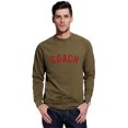 thumbnail image 1 of Daxton Coach Sweatshirt Athletic Fit Pullover Crewneck French Terry Fabric - Olive Sweatshirt Red Letter, L, 1 of 3