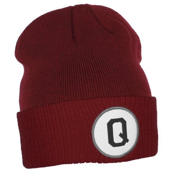 Daxton Custom A to Z Initial Letters Cuff Hat Beanie Warm Knit Skull Cap, Burgundy Letter Q
