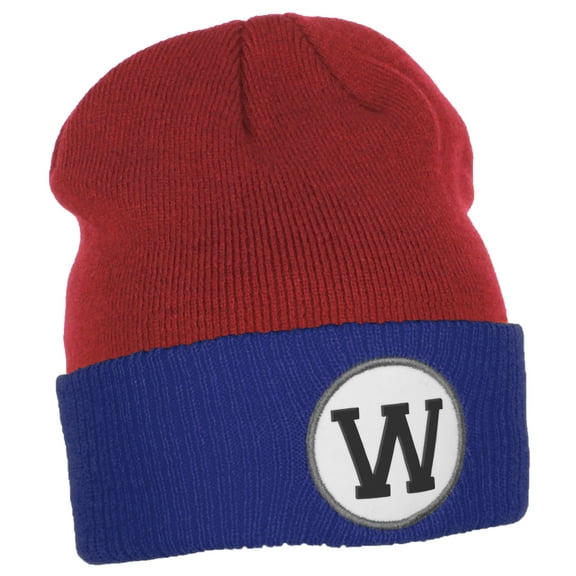 Daxton Custom A to Z Initial Letters Cuff Hat Beanie Warm Knit Skull Cap, Red Royal Letter W