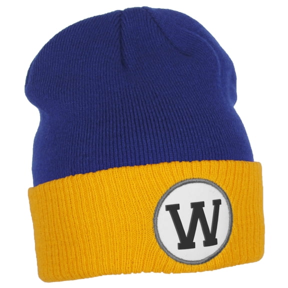 Daxton Custom A to Z Initial Letters Cuff Hat Beanie Warm Knit Skull Cap, Royal Gold Letter W