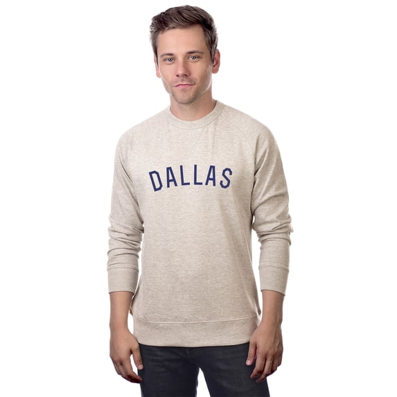Daxton Dallas Sweatshirt Athletic Fit Pullover Crewneck French Terry Fabric, Oat Sweatshirt Navy Letters, 3XL