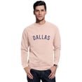 thumbnail image 1 of Daxton Dallas Sweatshirt Athletic Fit Pullover Crewneck French Terry Fabric, Peach Sweatshirt Navy Letters, 2XL, 1 of 3