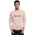thumbnail image 1 of Daxton Dallas Sweatshirt Athletic Fit Pullover Crewneck French Terry Fabric, Peach Sweatshirt Navy Letters, L, 1 of 3