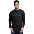 thumbnail image 1 of Daxton Detroit Sweatshirt Athletic Fit Pullover Crewneck French Terry Fabric, Black Sweatshirt Royal Letters, 3XL, 1 of 3