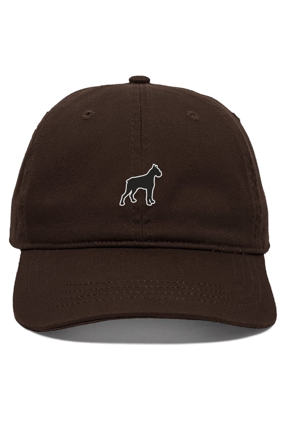 Dog Breeds Baseball Dad Hat Unstructure Low Profile Strapback, Boxer Dog, Brown Hat