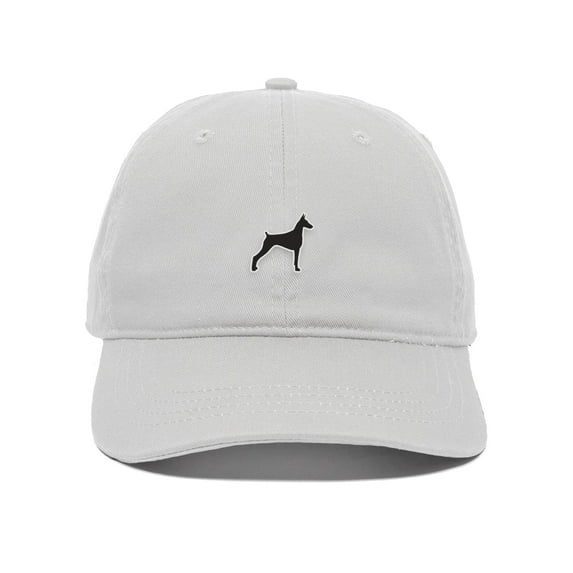 Daxton Dog Breeds Baseball Dad Hat Unstructure Low Profile Strapback, Doberman Dog, White Hat